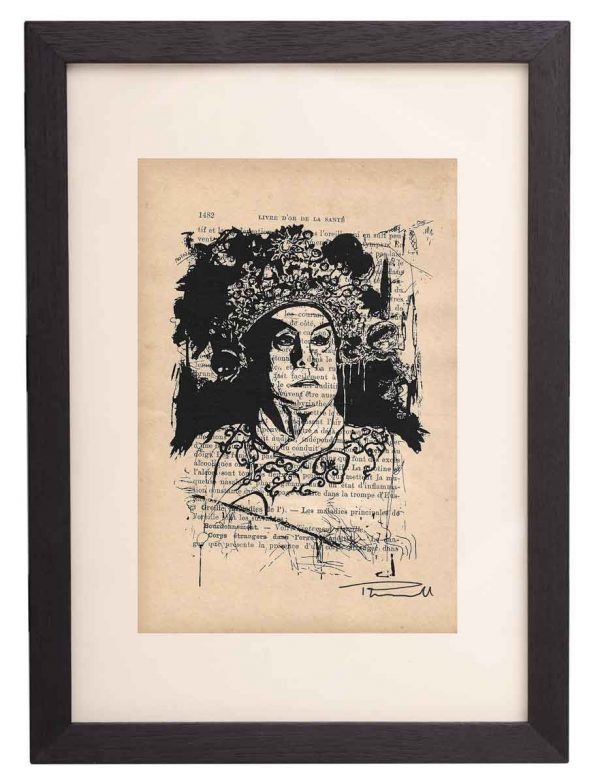 Chinese Opera, Sheng, Acrylic Screen Print on Paper, by Thomas Powell Artist