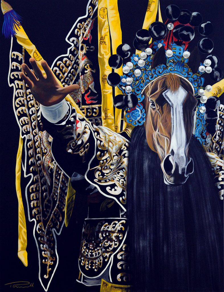 Acrylic painting on canvas, Chinese Zodiac Horse on Canvas, by Thomas Powell Artist 2014