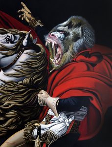 Acrylic painting on canvas, Chinese Zodiac Monkey on Canvas, by Thomas Powell Artist 2014