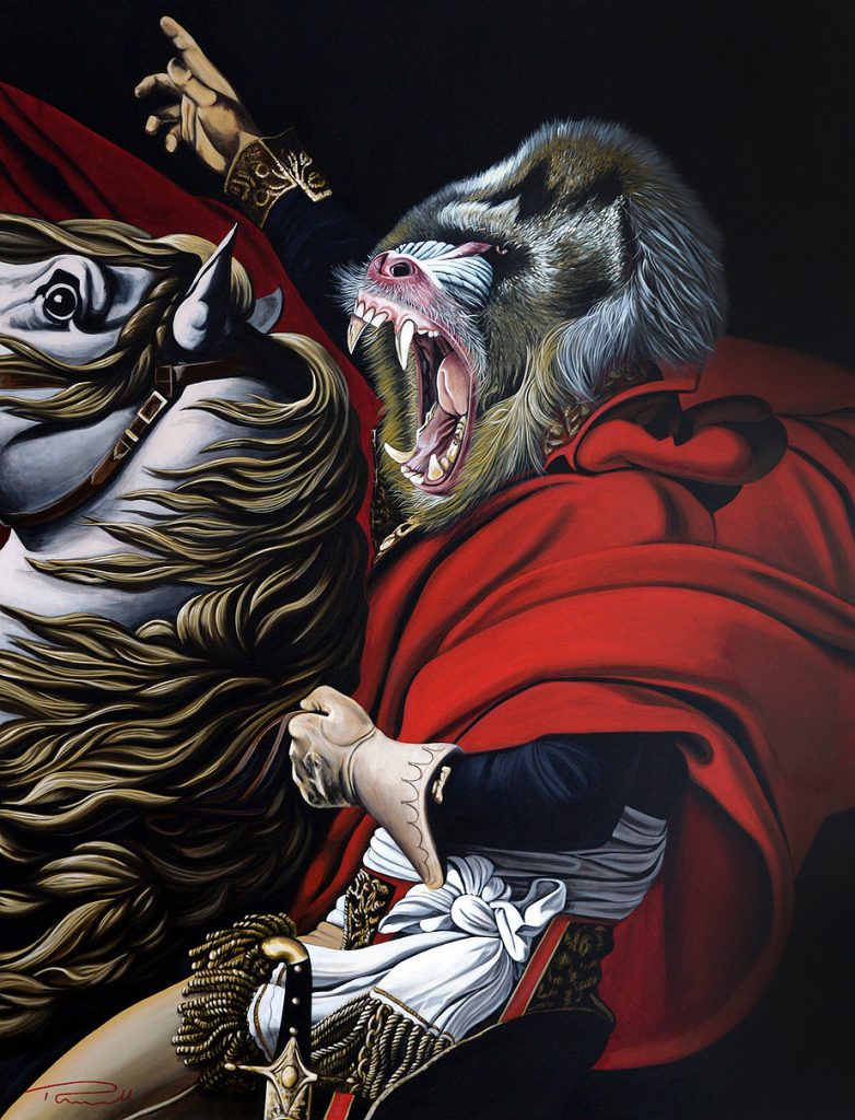 Acrylic painting on canvas, Chinese Zodiac Monkey on Canvas, by Thomas Powell Artist 2014